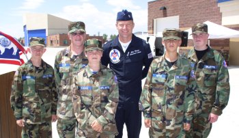 Nathan and fellow cadets with Thunderbirds pilot
