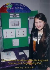 Katelyn with her project Katelyn with her project