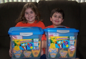Annie and Joseph Mondi with their prizes Annie and Joseph Mondi with their prizes