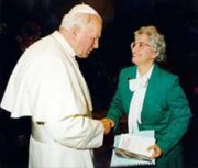 Pope John Paul II and Dr. Clark, Director of the Seton Home Study School